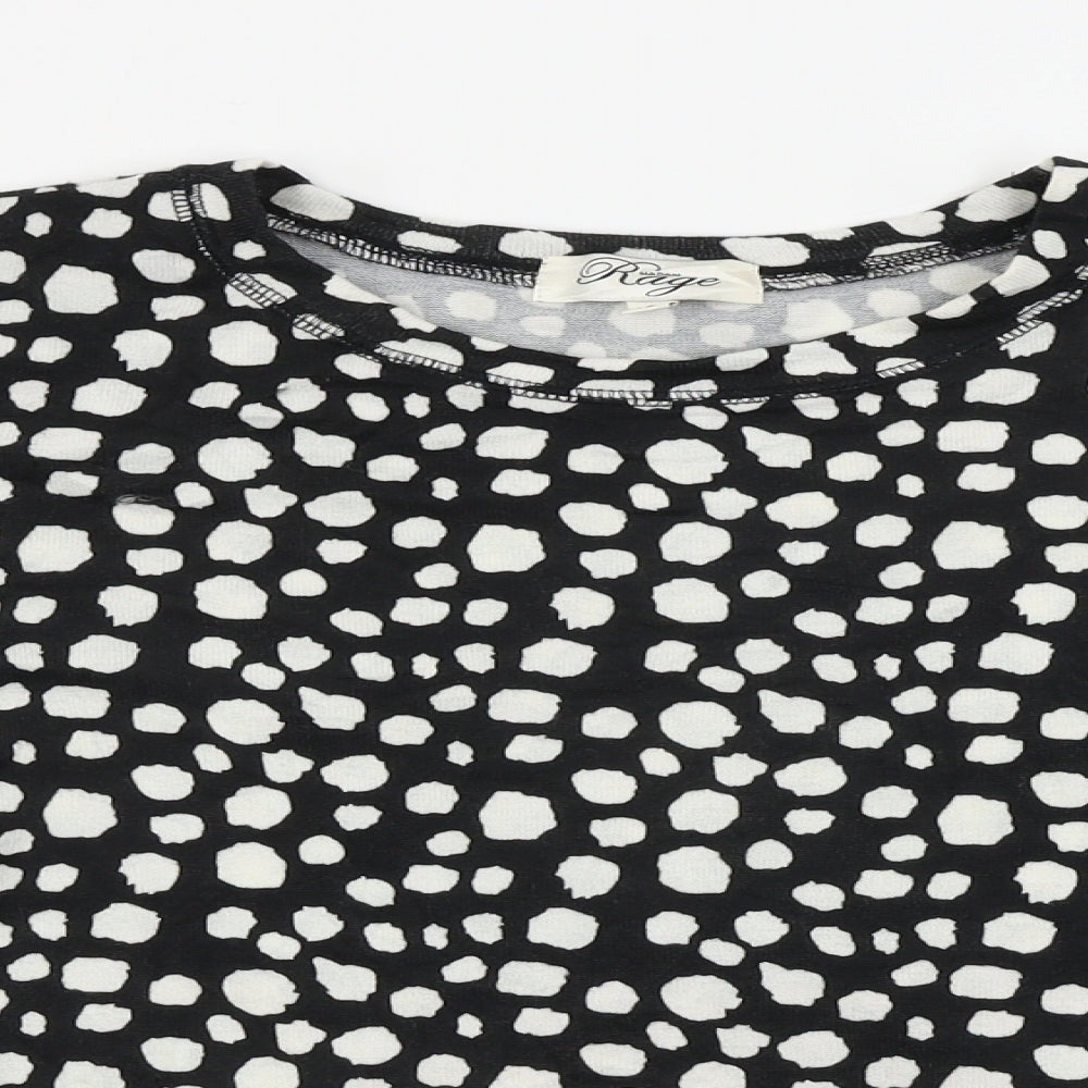 Madam Rage  Womens Black Animal Print  Pullover Jumper Size 10