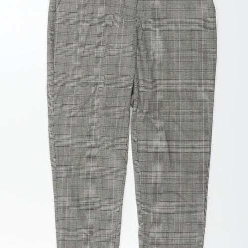 H&M  Womens Grey Check  Trousers  Size 6 L24 in