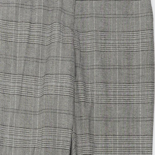H&M  Womens Grey Check  Trousers  Size 6 L24 in