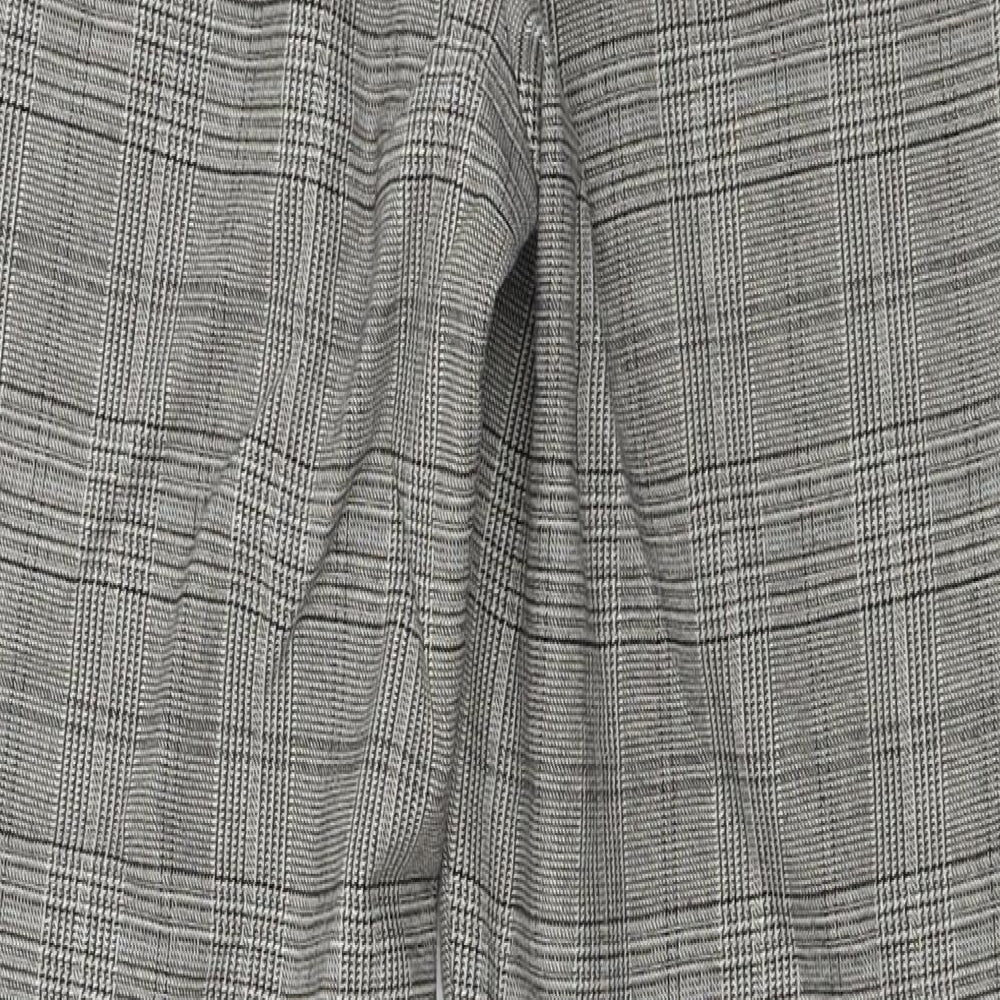 H&M  Womens Grey Check  Trousers  Size 6 L24 in
