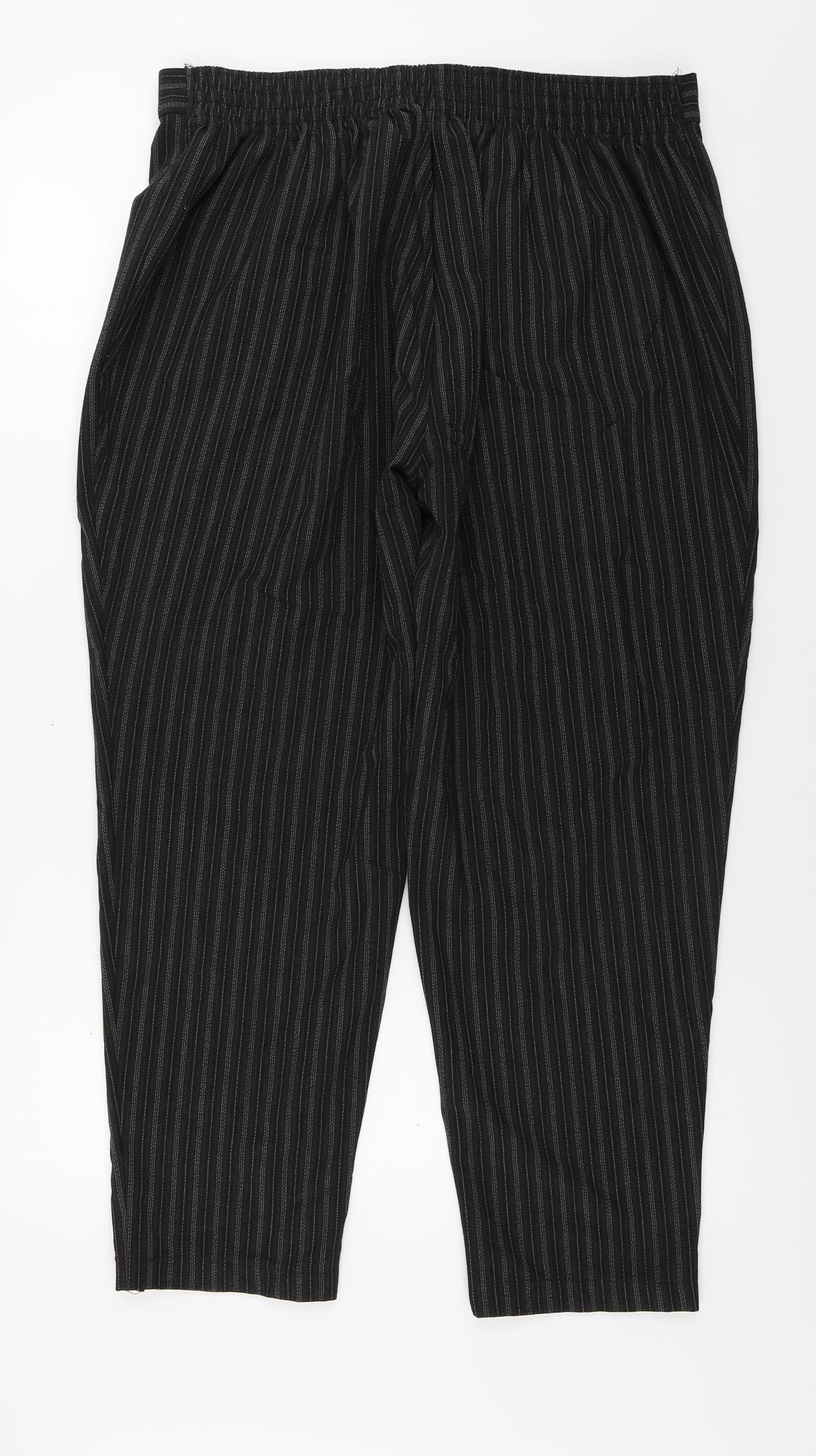 essence  Womens Black Striped  Trousers  Size 24 L25 in