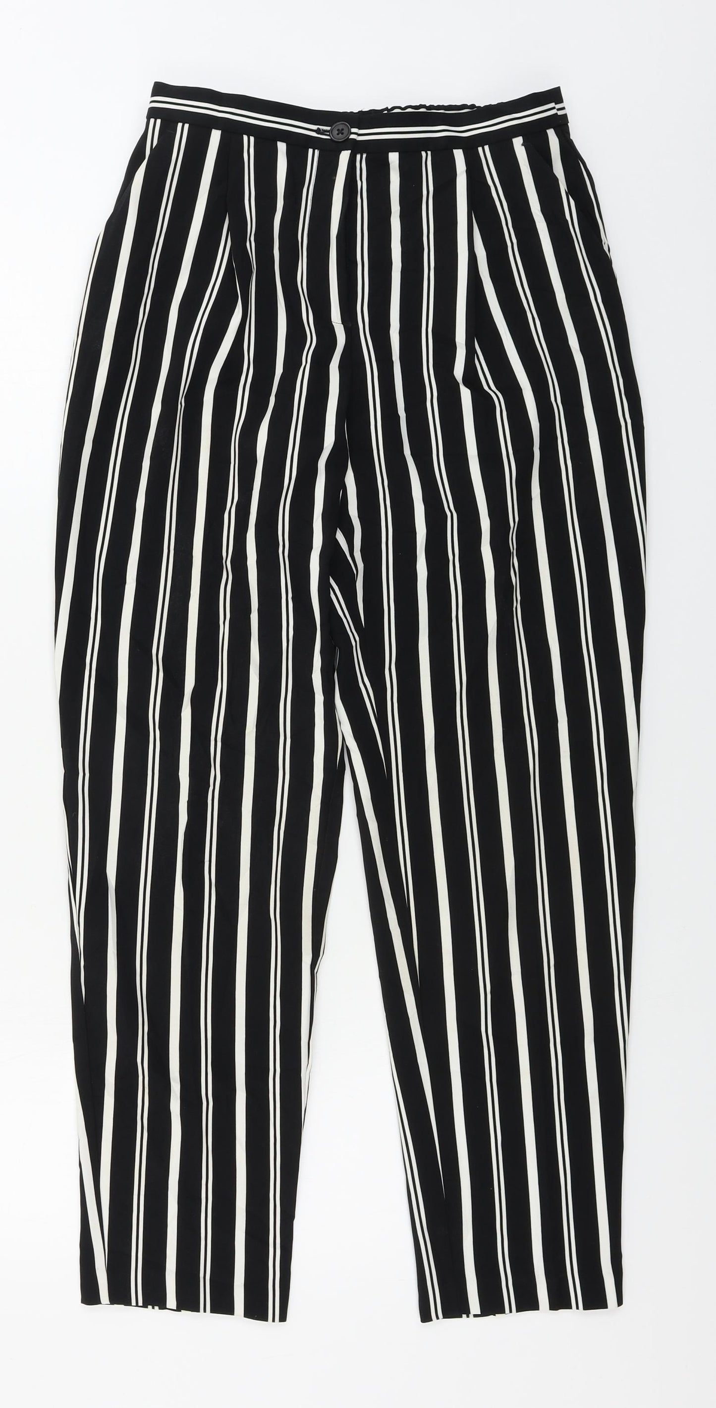 Monki Womens Black Striped  Trousers  Size 8 L27 in