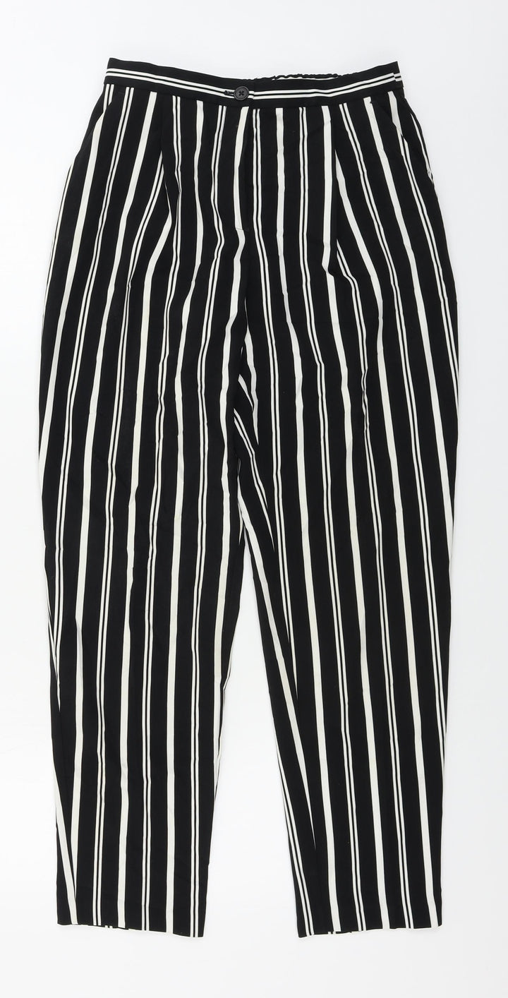 Monki Womens Black Striped  Trousers  Size 8 L27 in