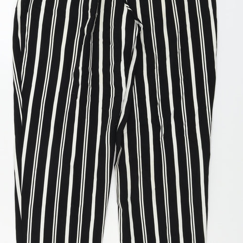 Monki Womens Black Striped  Trousers  Size 8 L27 in