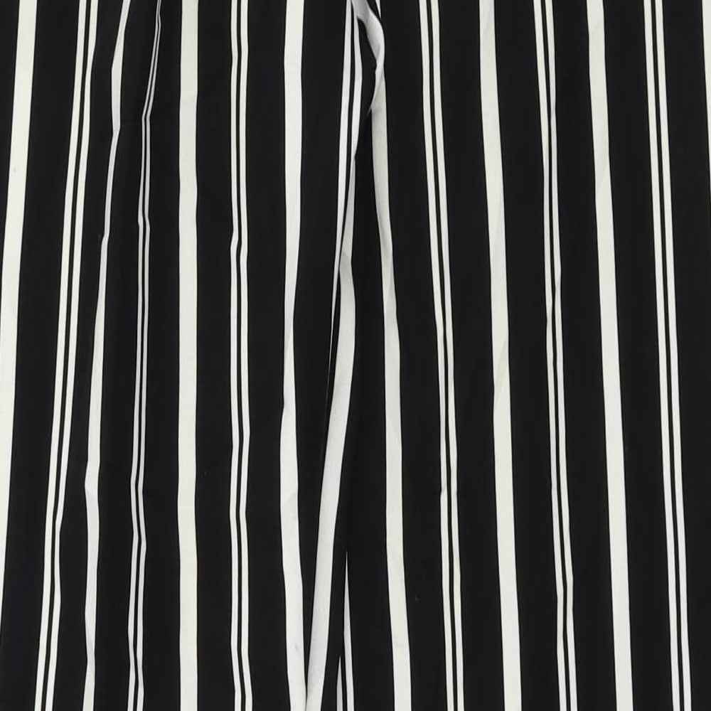 Monki Womens Black Striped  Trousers  Size 8 L27 in
