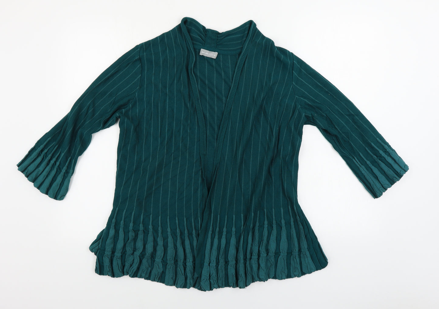 Marks and Spencer  Womens Green Striped  Cardigan Jumper Size 14