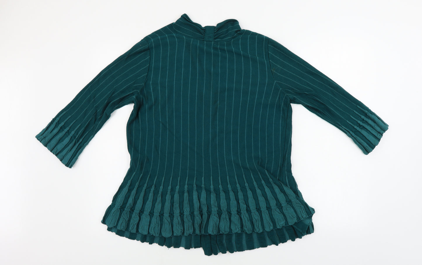 Marks and Spencer  Womens Green Striped  Cardigan Jumper Size 14