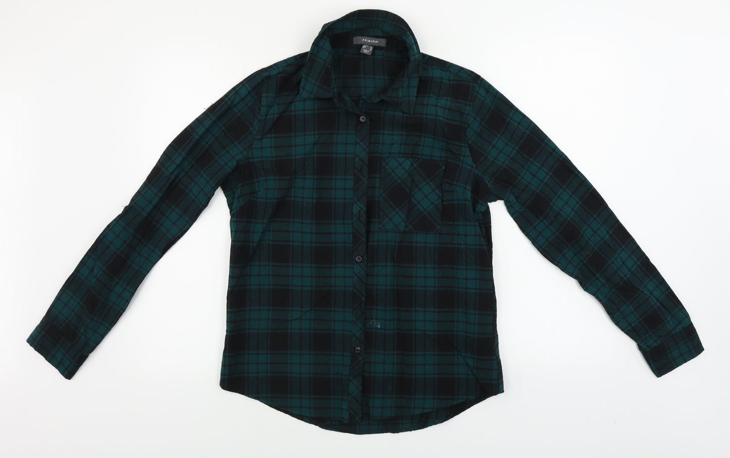 Primark  Womens Green Check  Basic Button-Up Size 10