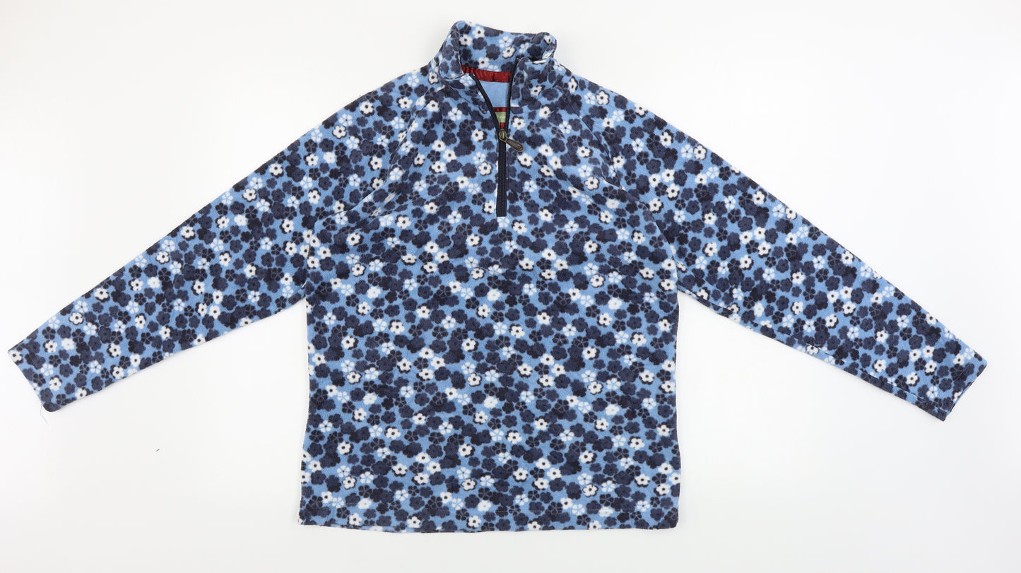 Hawkshead  Womens Blue Floral  Henley Jumper Size 12