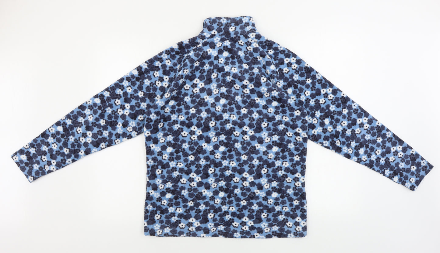 Hawkshead  Womens Blue Floral  Henley Jumper Size 12
