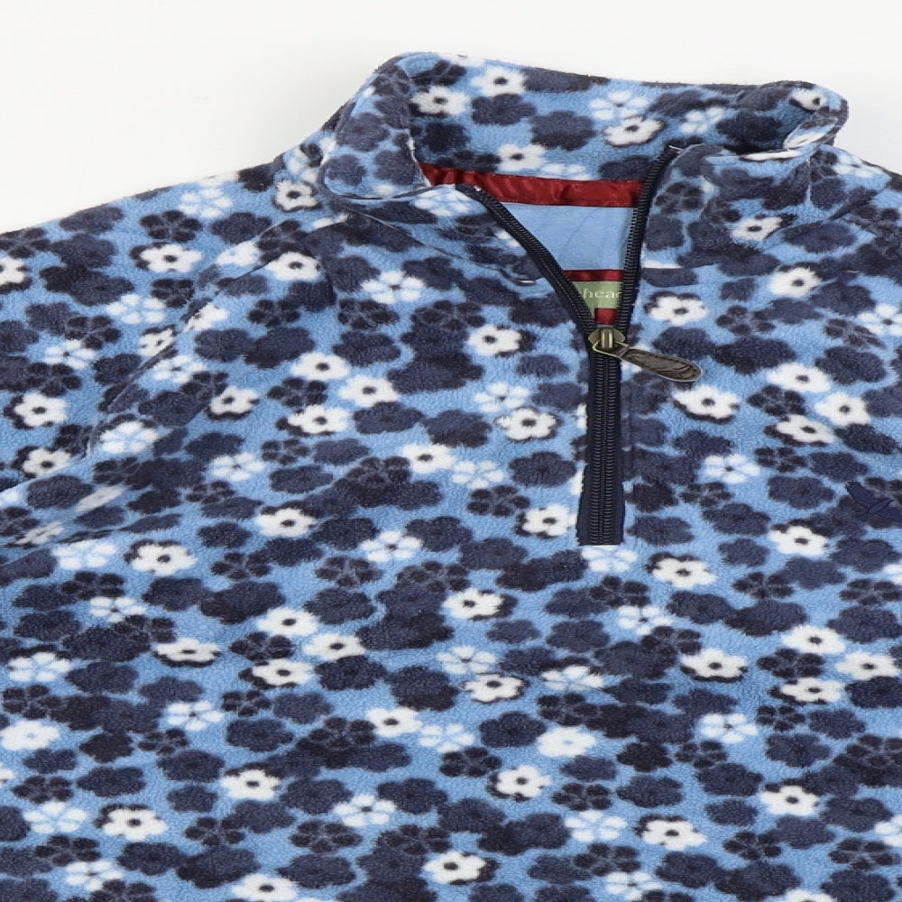 Hawkshead  Womens Blue Floral  Henley Jumper Size 12
