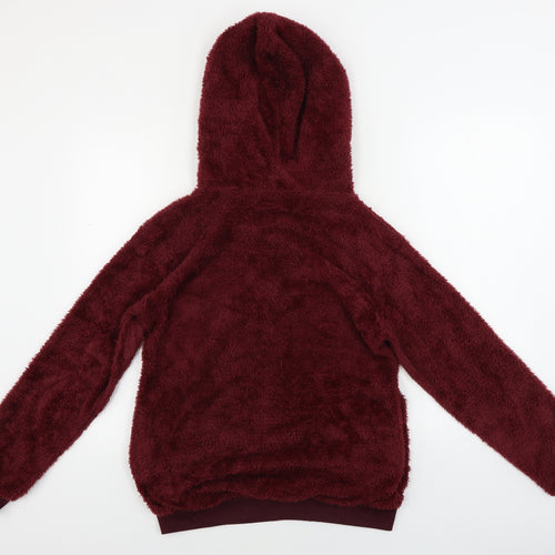 Preworn  Womens Red   Henley Hoodie Size M