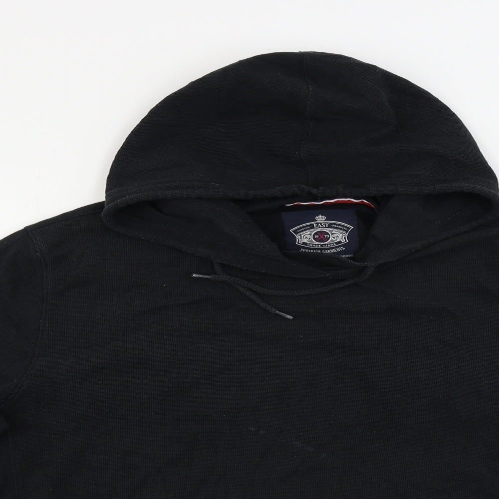 Easy  Mens Black   Pullover Hoodie Size M