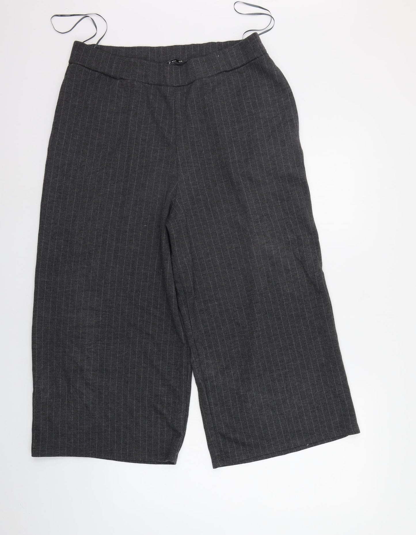 TU Womens Grey Striped  Trousers  Size 16 L24 in - CROPPED