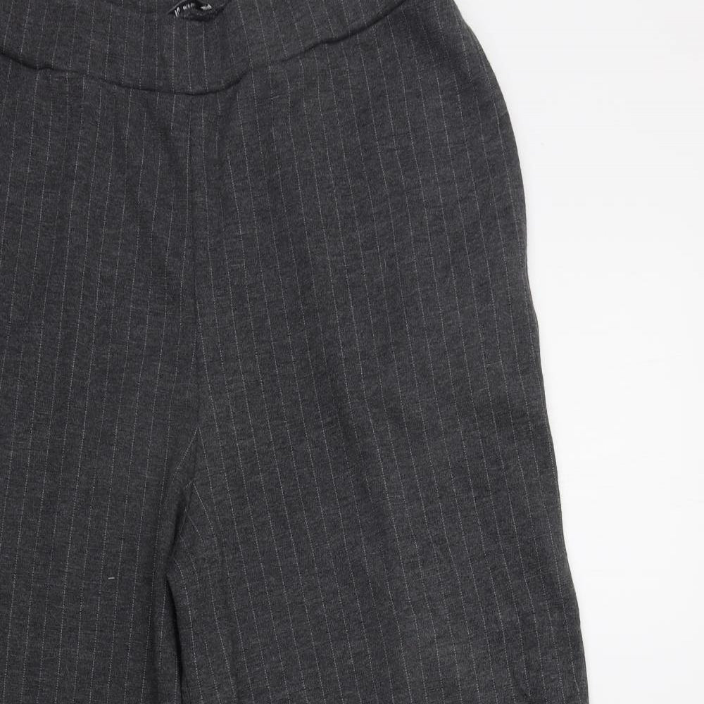 TU Womens Grey Striped  Trousers  Size 16 L24 in - CROPPED