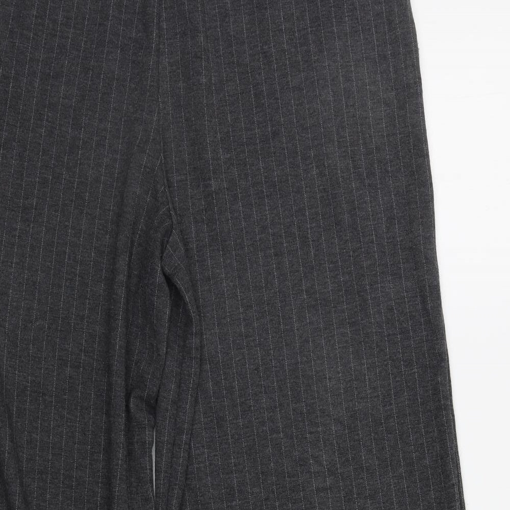 TU Womens Grey Striped  Trousers  Size 16 L24 in - CROPPED