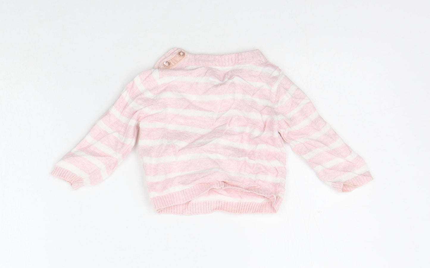 Primark Girls Pink Striped  Pullover Jumper Size 0-3 Months