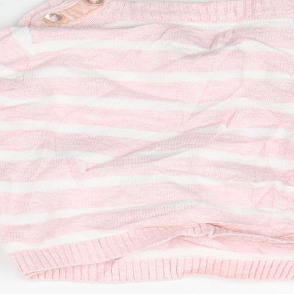 Primark Girls Pink Striped  Pullover Jumper Size 0-3 Months