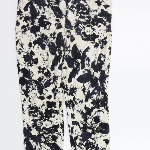 Papaya Womens White Geometric  Trousers  Size 10 L24 in