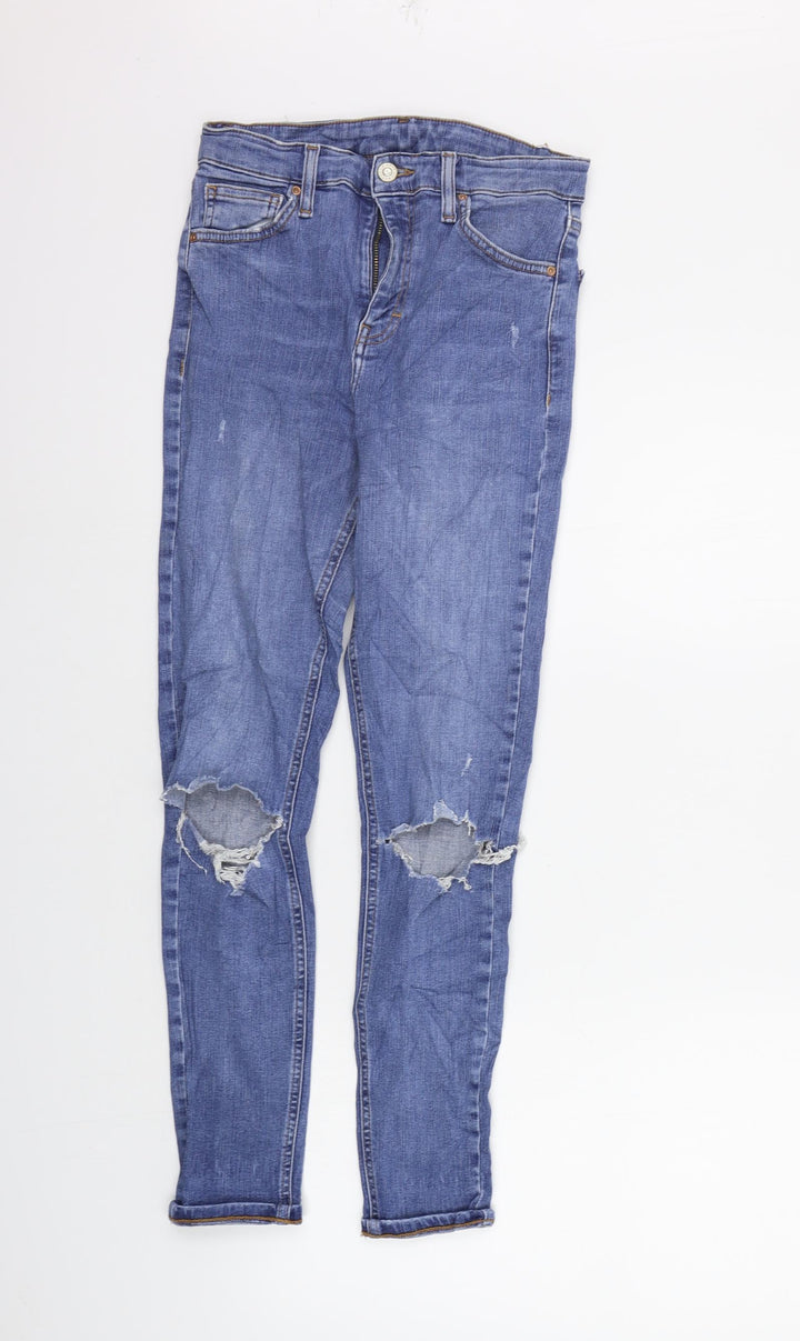 Topshop Womens Blue Straight Jeans Size 28 in L32 in
