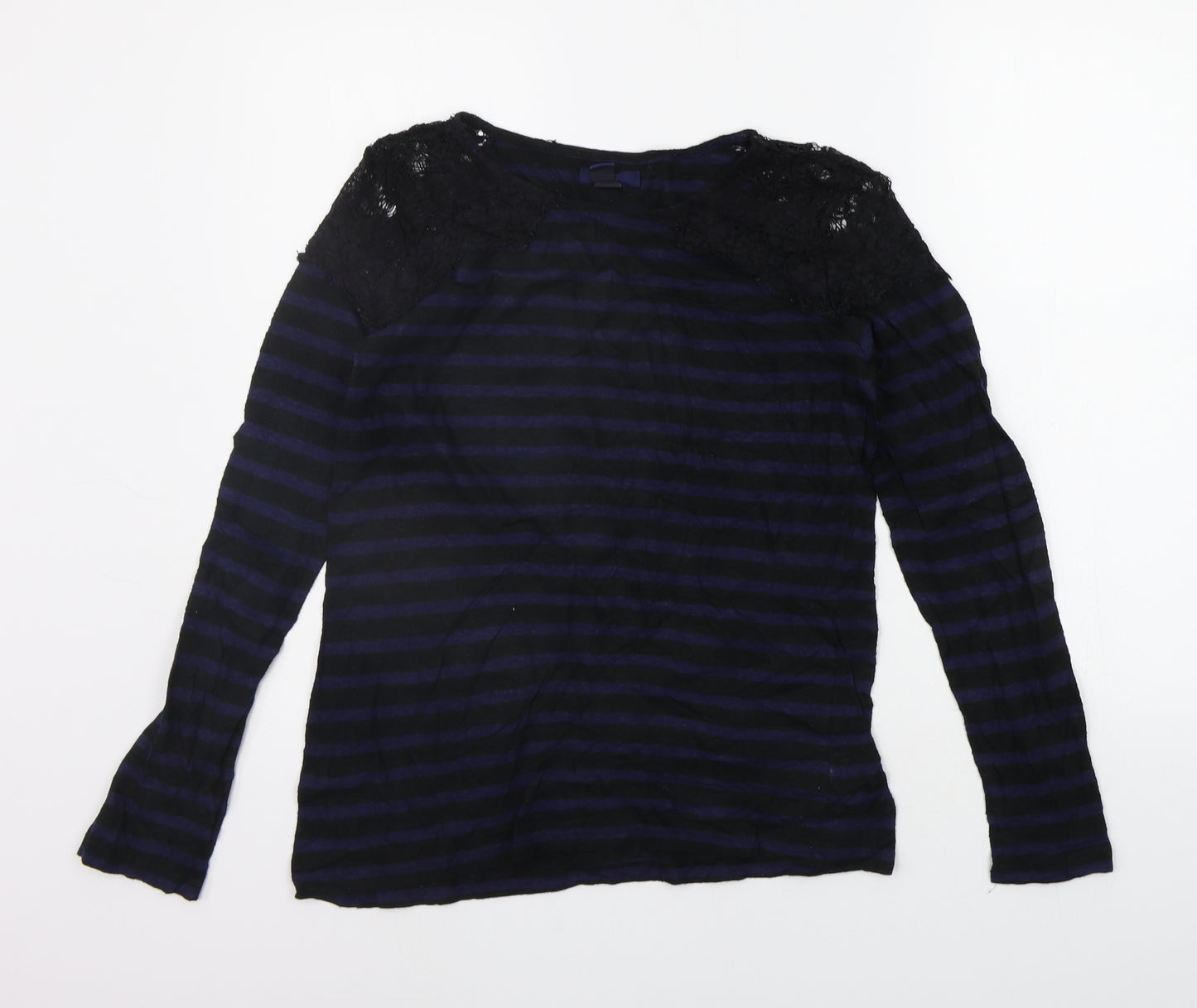 Gap Womens Blue Striped  Basic T-Shirt Size S