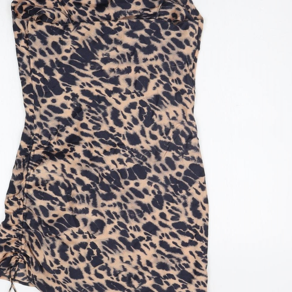 Topshop Womens Orange Animal Print  A-Line  Size 10