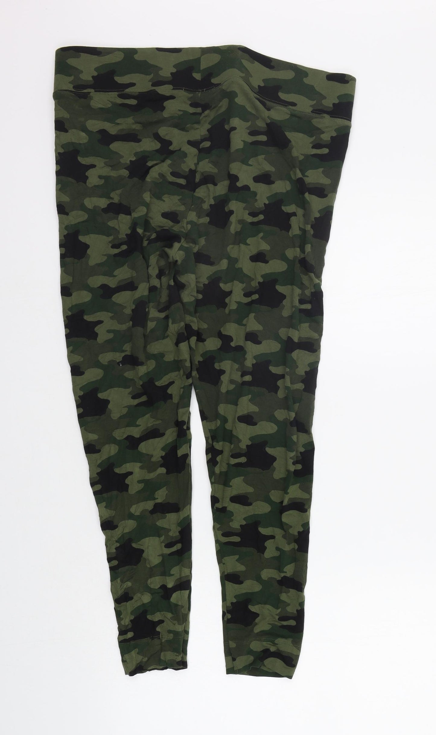 Marks and Spencer Womens Green Geometric  Jegging Trousers Size 16 L23 in - Elastic Waist Band
