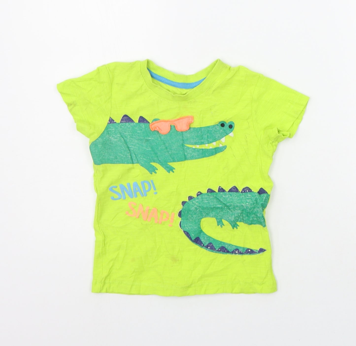Matalan Girls Green   Basic T-Shirt Size 18-24 Months  - Crocodile print