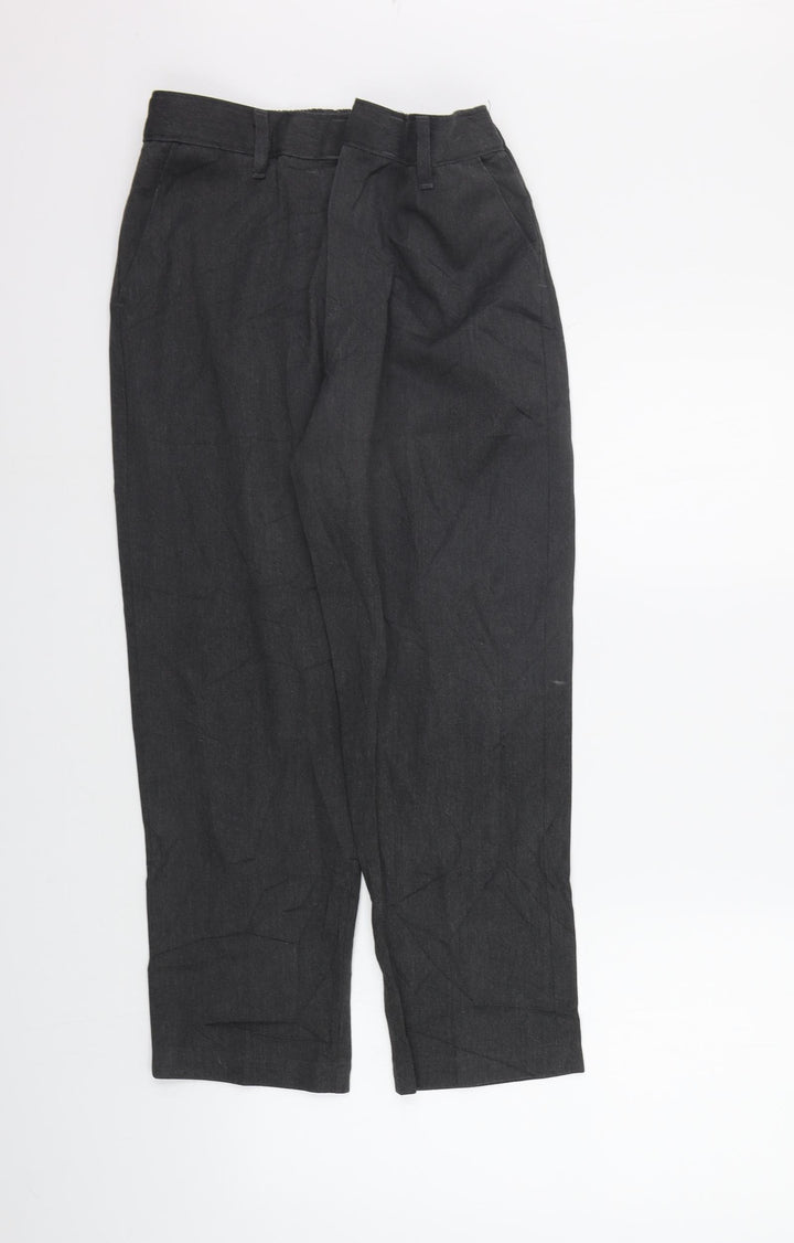 Preworn Girls Grey Chino Trousers Size M - Elastic Waist Band