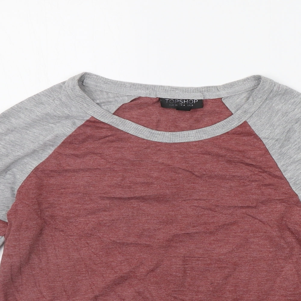 Topshop Womens Red   Basic T-Shirt Size 8
