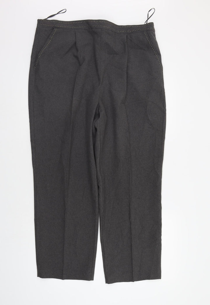 BM Womens Grey Trousers Size 18 L25 in - Elastic Waist Band