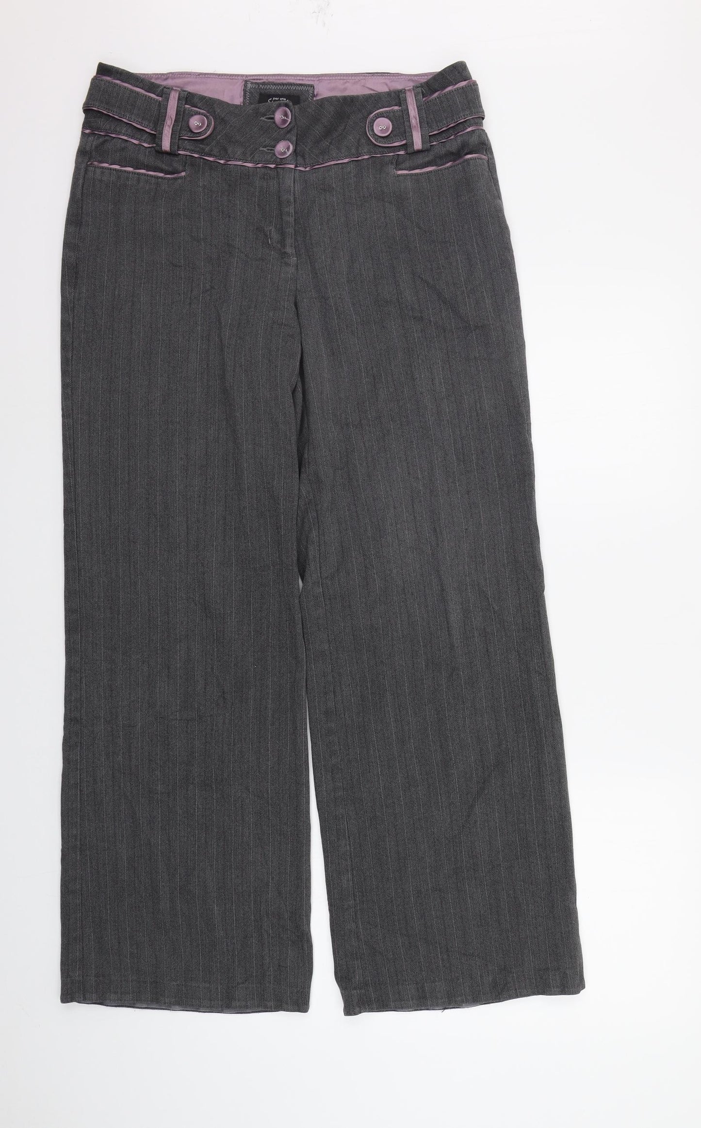 Per Una Womens Grey   Trousers  Size 12 L28 in
