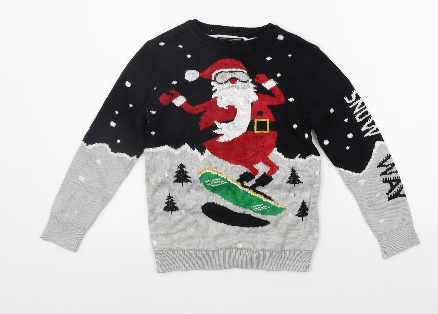 NEXT Boys Black Polka Dot  Pullover Jumper Size 7 Years  - CHRISTMAS