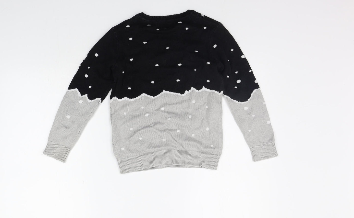 NEXT Boys Black Polka Dot  Pullover Jumper Size 7 Years  - CHRISTMAS
