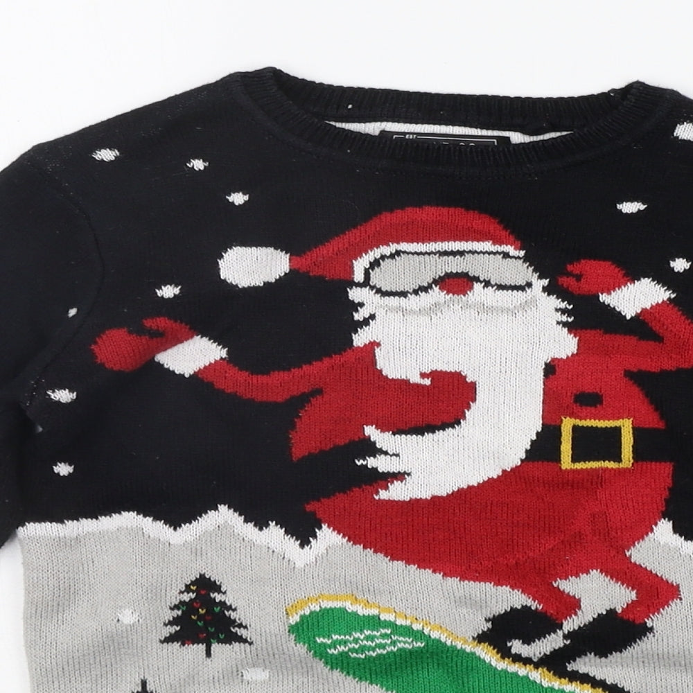 NEXT Boys Black Polka Dot  Pullover Jumper Size 7 Years  - CHRISTMAS