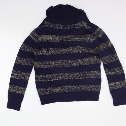 Rivington Womens Blue Striped  Cardigan Jumper Size S