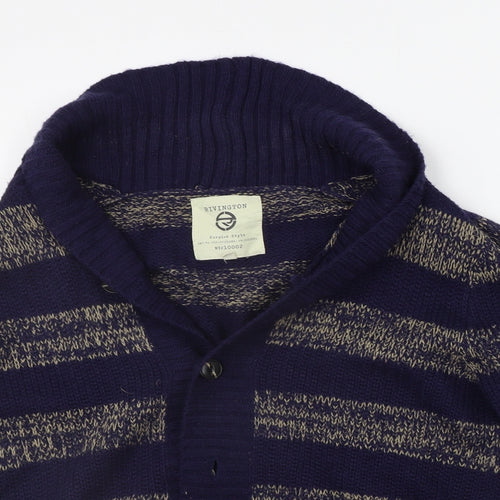 Rivington Womens Blue Striped  Cardigan Jumper Size S