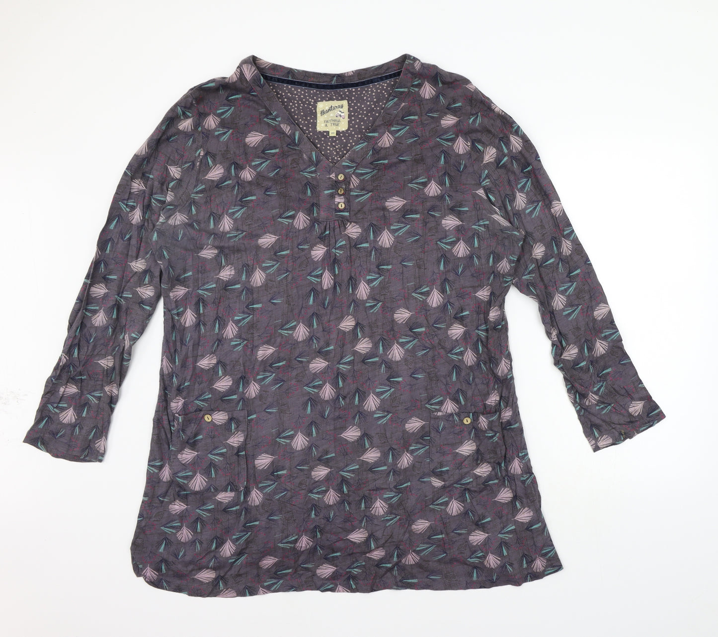 Debenhams Womens Grey Geometric  Top Dress Size 20