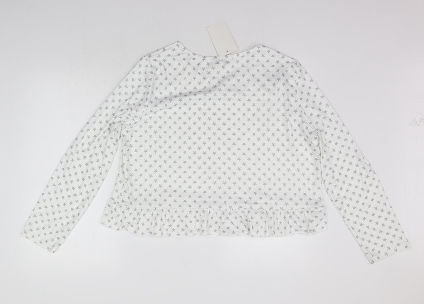 In the Style Womens White Geometric  Top Pyjama Top Size 14
