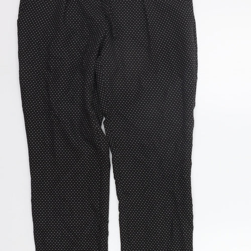 Dorothy Perkins Womens Black Polka Dot  Trousers  Size 8 L25 in