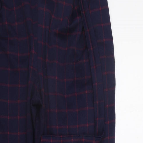 PRETTYLITTLETHING Womens Blue Check  Trousers  Size 14 L27 in