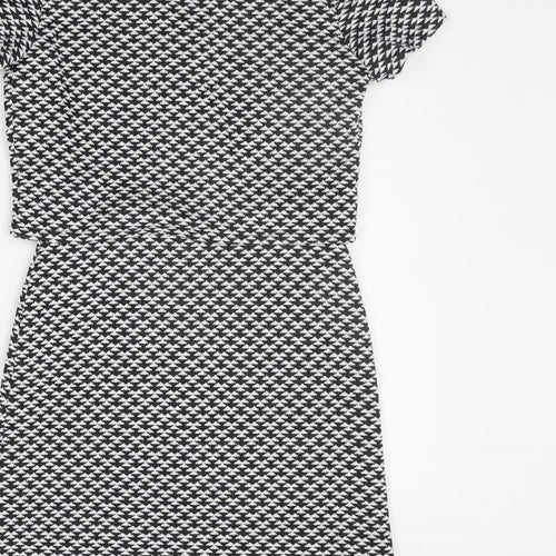 Atmosphere Womens Black Geometric  A-Line  Size 6
