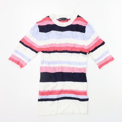 Marks and Spencer Womens Multicoloured Striped  Pullover Jumper Size 8