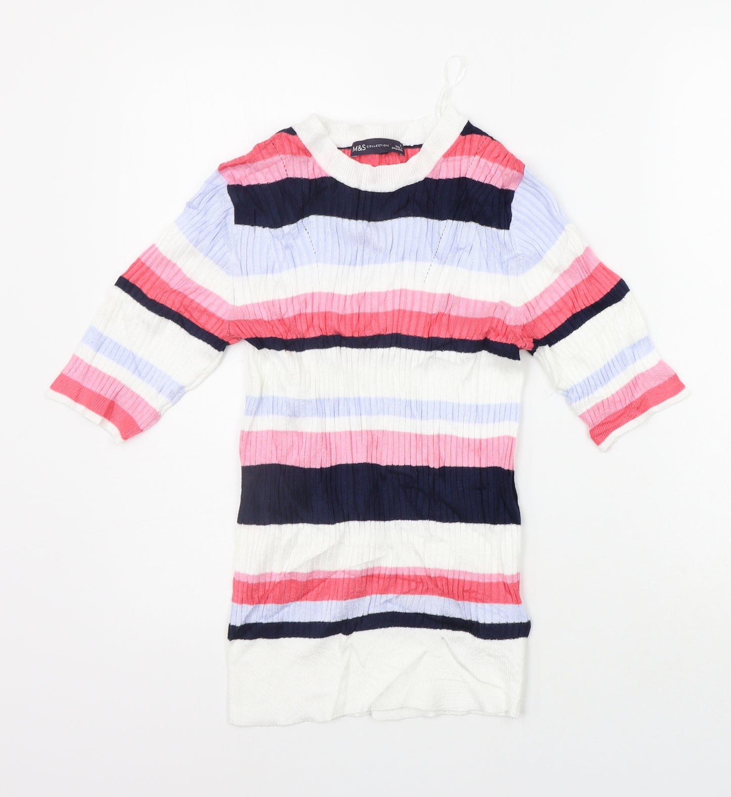 Marks and Spencer Womens Multicoloured Striped  Pullover Jumper Size 8