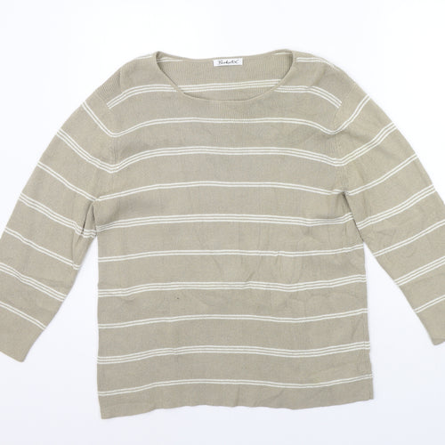 Berkertex Womens Beige Striped  Pullover Jumper Size 16