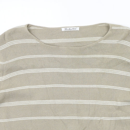 Berkertex Womens Beige Striped  Pullover Jumper Size 16