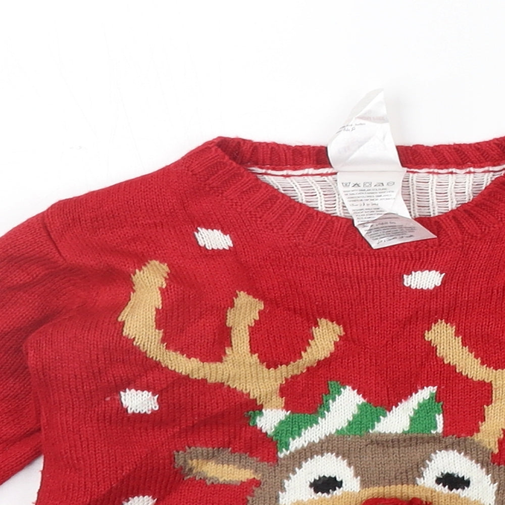 urban rascals Boys Red Houndstooth  Pullover Jumper Size 3 Years  - CHRISTMAS