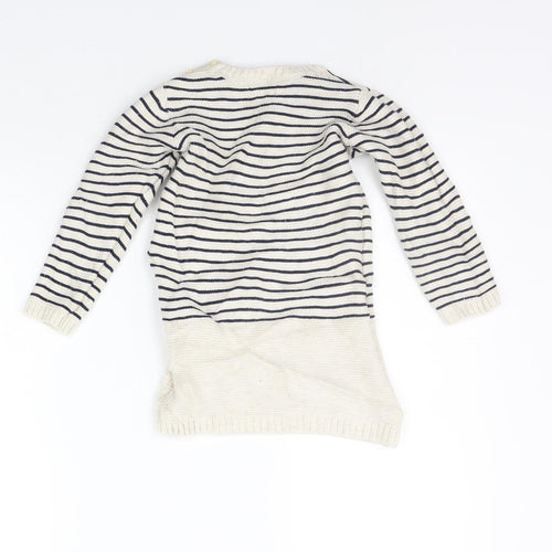 Primark Girls Beige Striped  Jumper Dress  Size 18-24 Months