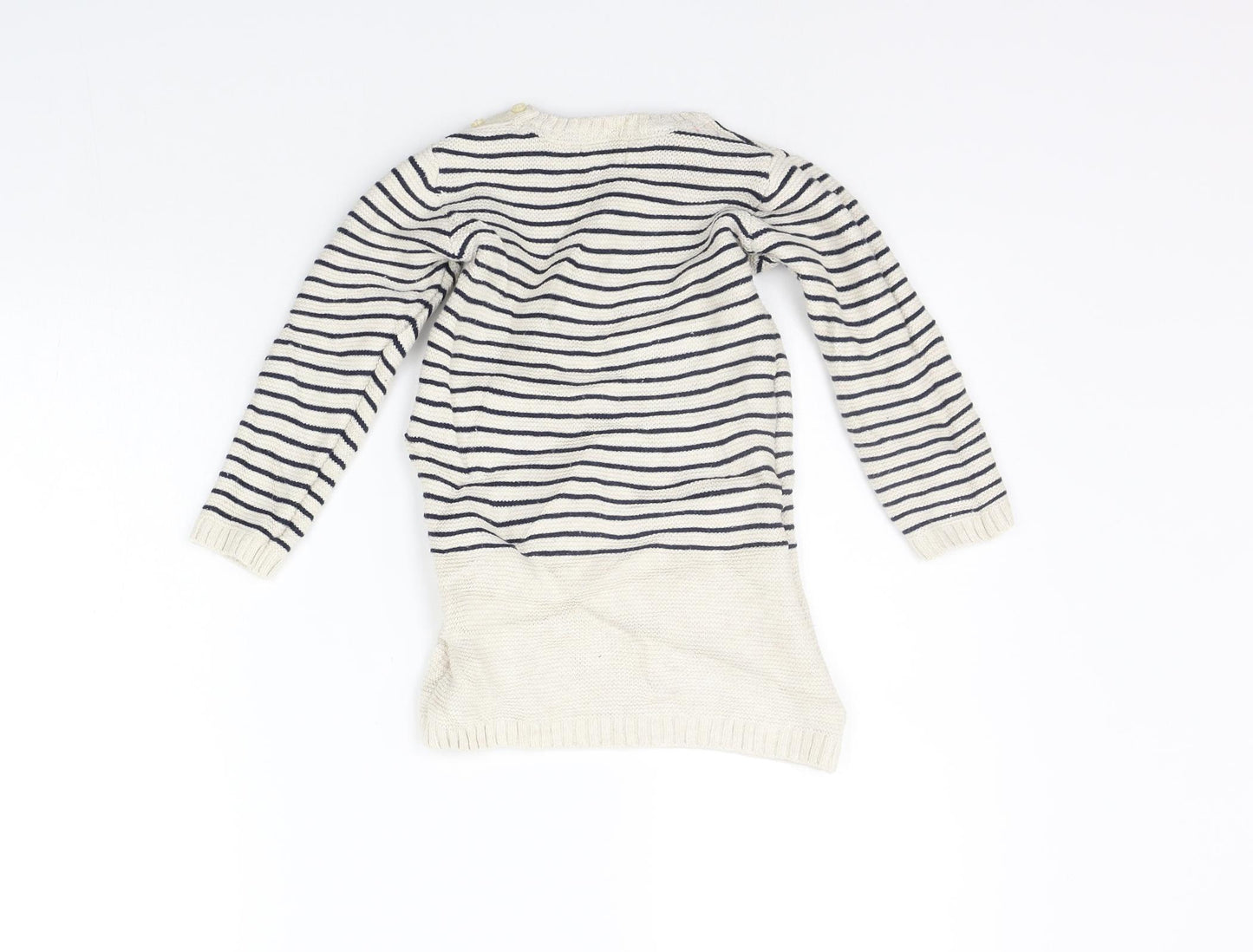Primark Girls Beige Striped  Jumper Dress  Size 18-24 Months