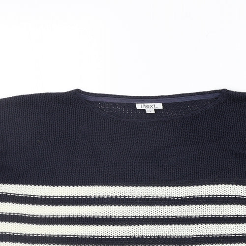 /text Womens Blue Striped  Pullover Jumper Size L